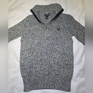 Chaps 100% Cotton Marled Half-Zip Knit Sweater- Size M 10-12